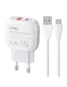 Hálózati töltő LDNIO A2313C USB-A, USB-C 20W + microUSB kábel