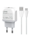 Síťová nabíječka LDNIO A2316C USB-A, USB-C + kabel microUSB
