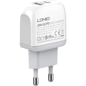 LDNIO A2316C Wall Charger USB-A, USB-C + USB-C/USB-C cable