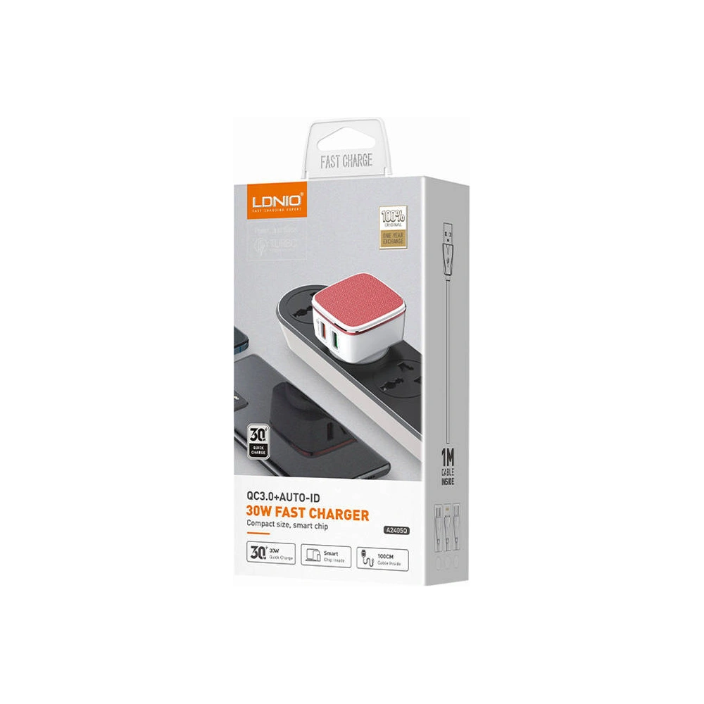 Hurtownia GSM - Netzteil LDNIO A2405Q 2xUSB-A + Lightning-Kabel - LDN146 - {ean13} - Hurt
