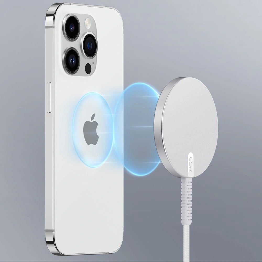 Hurtownia GSM - Încărcător wireless ESR Halolock Mini Magnetic MagSafe Wireless Charger Silver - ESR668 - {ean13} - Hurt