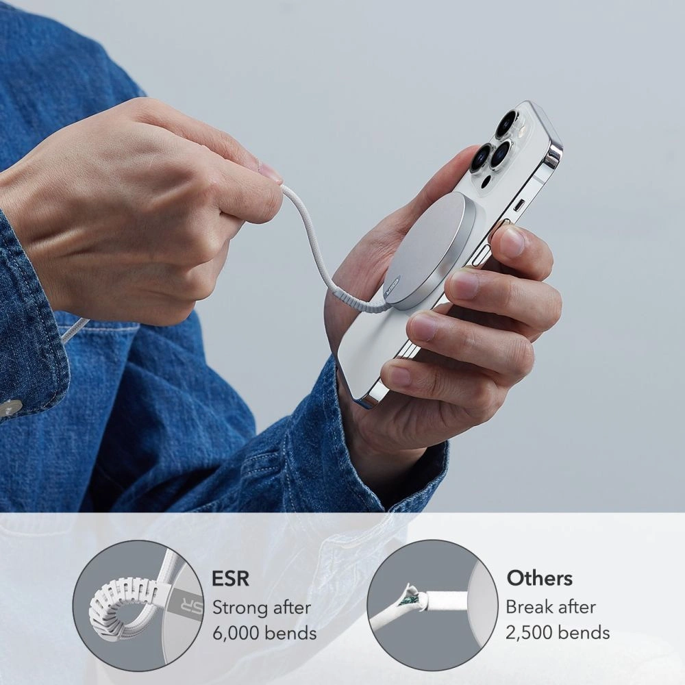 Hurtownia GSM - Încărcător wireless ESR Halolock Mini Magnetic MagSafe Wireless Charger Silver - ESR668 - {ean13} - Hurt