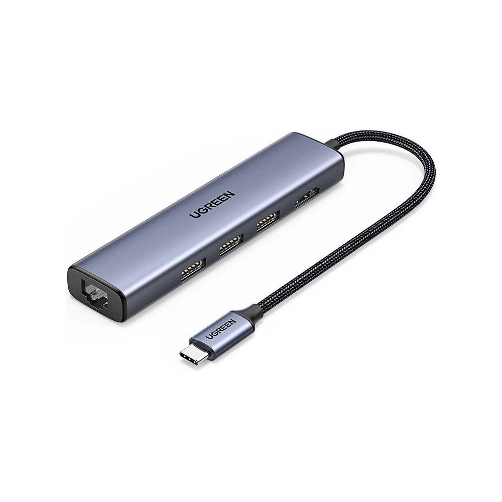 Hurtownia GSM - Adapter HUB UGREEN CM475 5in1 USB C - 3x USB 3.0/HDMI/RJ45 grau - UGR1492 - {ean13} - Hurt