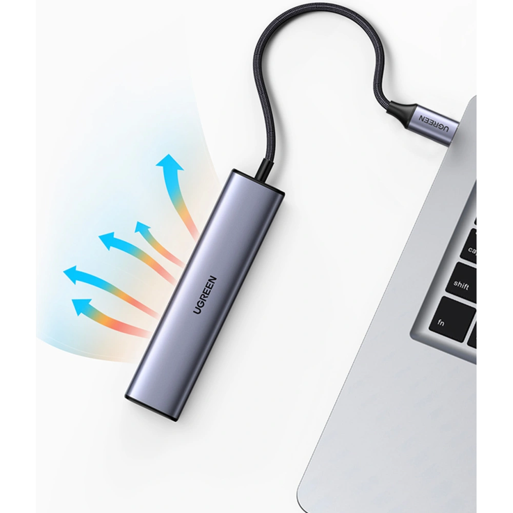 Hurtownia GSM - Adaptér HUB UGREEN CM475 5v1 USB C - 3x USB 3.0/HDMI/RJ45 šedý - UGR1492 - {ean13} - Hurt