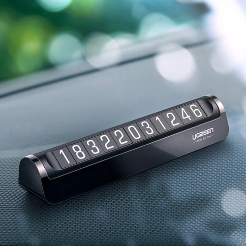 Tabliczka parkingowa na numer telefonu do samochodu UGREEN LP178 czarna