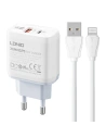 Netzteil LDNIO A2421C USB-A, USB-C 22,5W + Lightning-Kabel