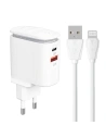 Netzteil LDNIO A2423C USB-A, USB-C + Lightning-Kabel