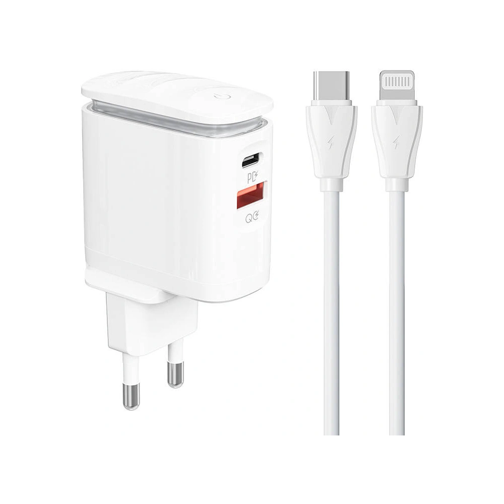 Hurtownia GSM - Nabíječka LDNIO A2423C USB-A, USB-C + kabel USB-C/Lightning - LDN157 - {ean13} - Hurt