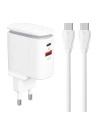 Încărcător de rețea LDNIO A2423C USB-A, USB-C + cablu USB-C/USB-C