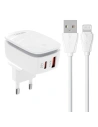 Netzteil LDNIO A2425C USB-A, USB-C + Lightning-Kabel