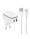 Încărcător de rețea LDNIO A2425C USB-A, USB-C + cablu USB-C