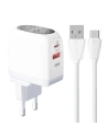 Netzteil LDNIO A2522C USB-A, USB-C 30W + USB-C-Kabel