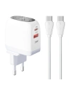 Netzteil LDNIO A2522C USB-A, USB-C 30W + USB-C/USB-C-Kabel