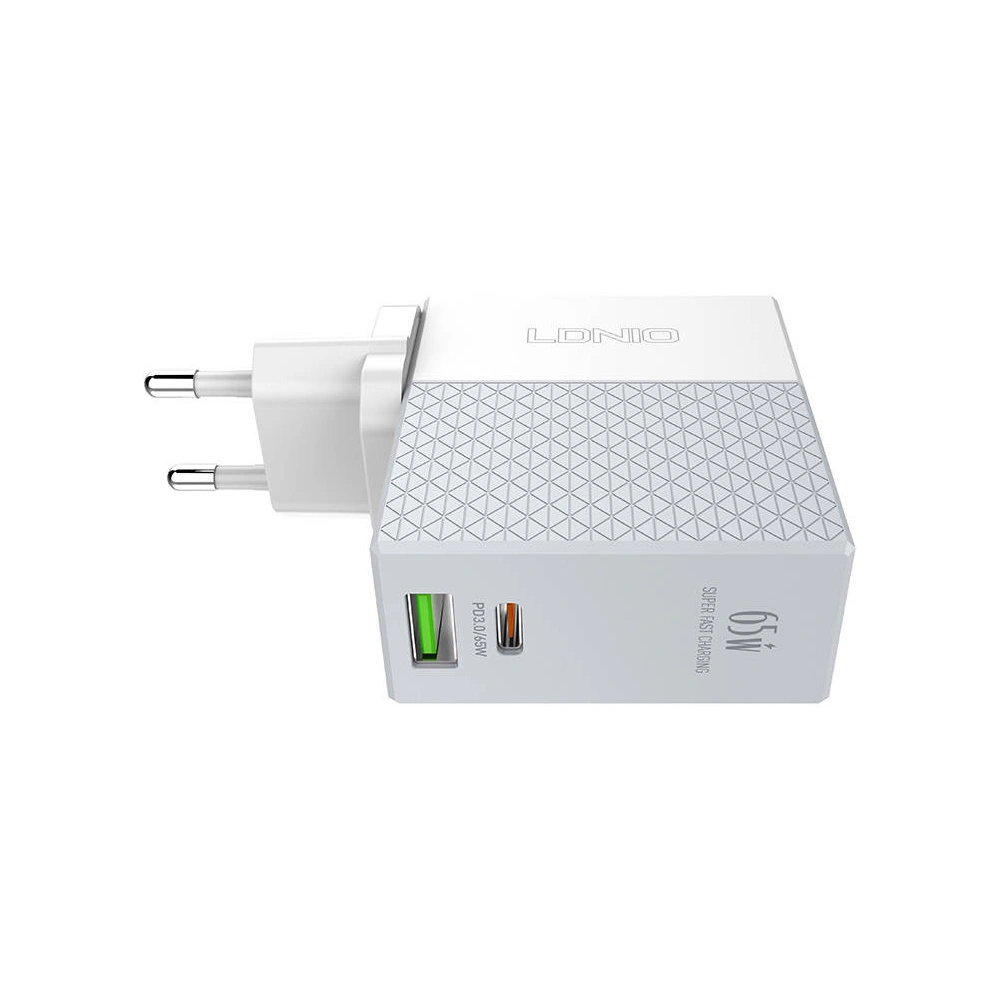 Hurtownia GSM - Hálózati töltő LDNIO A2620C USB-A, USB-C 65W + USB-C/USB-C kábel - LDN173 - {ean13} - Hurt