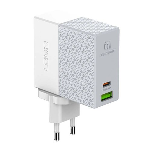Ładowarka sieciowa LDNIO A2620C USB-A, USB-C 65W + kabel USB-C/USB-C