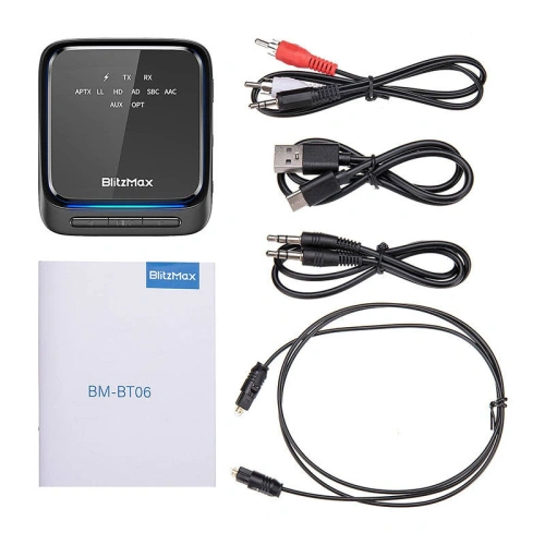 Transmiter/odbiornik Bluetooth 5.2 Blitzwolf BlitzMax BT06, aptX
