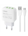 LDNIO A3312 Wall Charger 3xUSB + USB-C cable