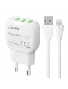 LDNIO A3315 Wall Charger 3xUSB + Lightning cable