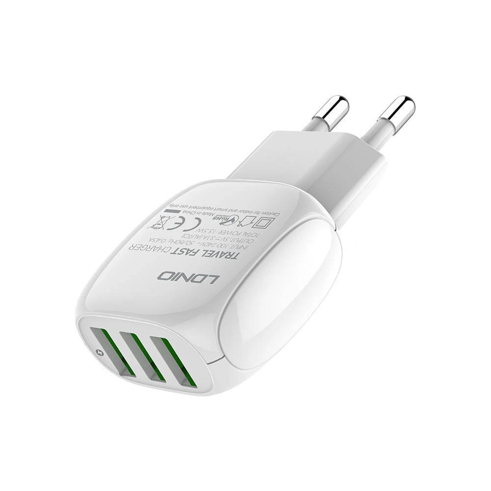 Wholesale LDNIO A3315 Wall Charger 3xUSB + Lightning cable - LDN180 - {ean13} - Hurt