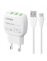 LDNIO A3315 Wall Charger 3xUSB + USB-C cable