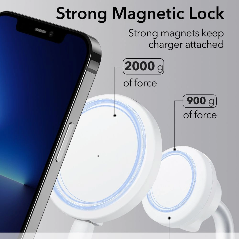 Hurtownia GSM - Bezdrátová nabíječka ESR Halolock Shift Magnetic MagSafe Wireless Charger Bílá - ESR670 - {ean13} - Hurt