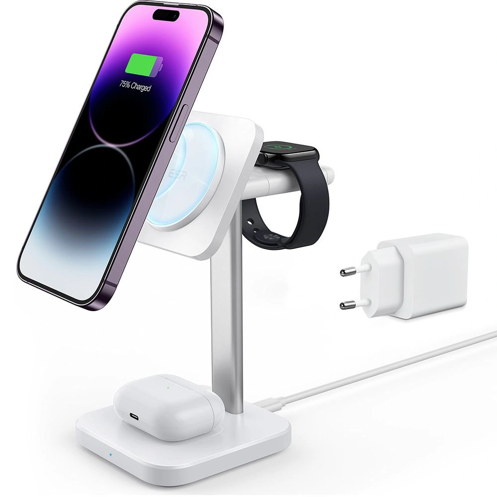 Hurtownia GSM - Încărcător wireless ESR Halolock 3in1 Watch Magnetic MagSafe Wireless Charger Alb - ESR671 - {ean13} - Hurt