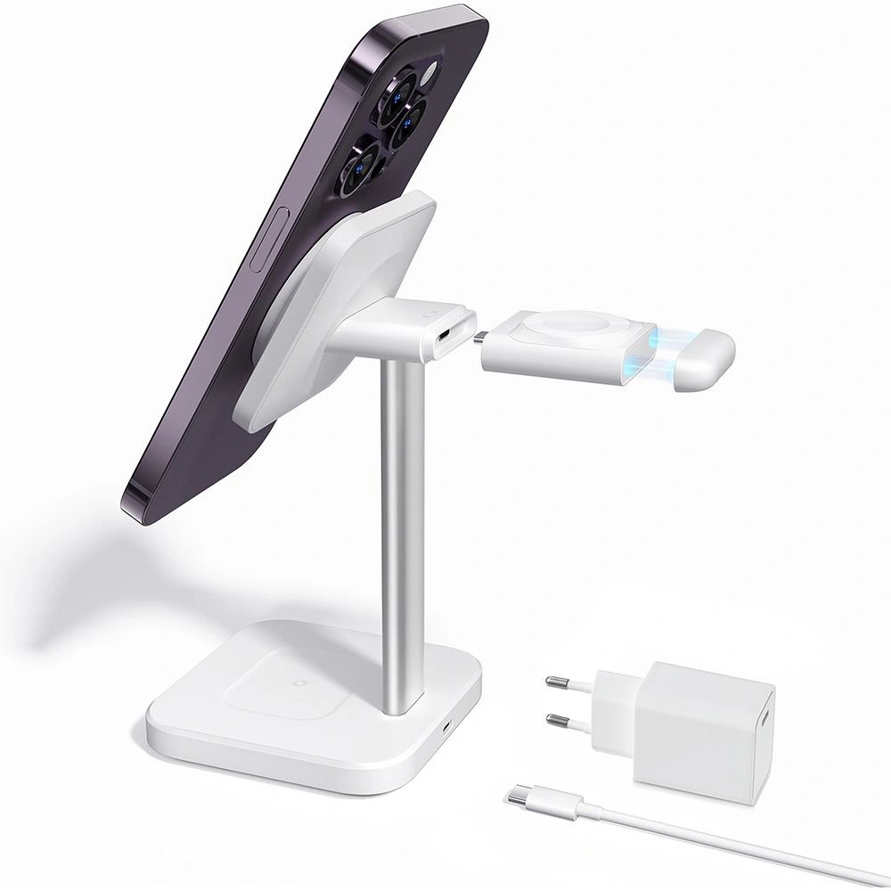Hurtownia GSM - Încărcător wireless ESR Halolock 3in1 Watch Magnetic MagSafe Wireless Charger Alb - ESR671 - {ean13} - Hurt