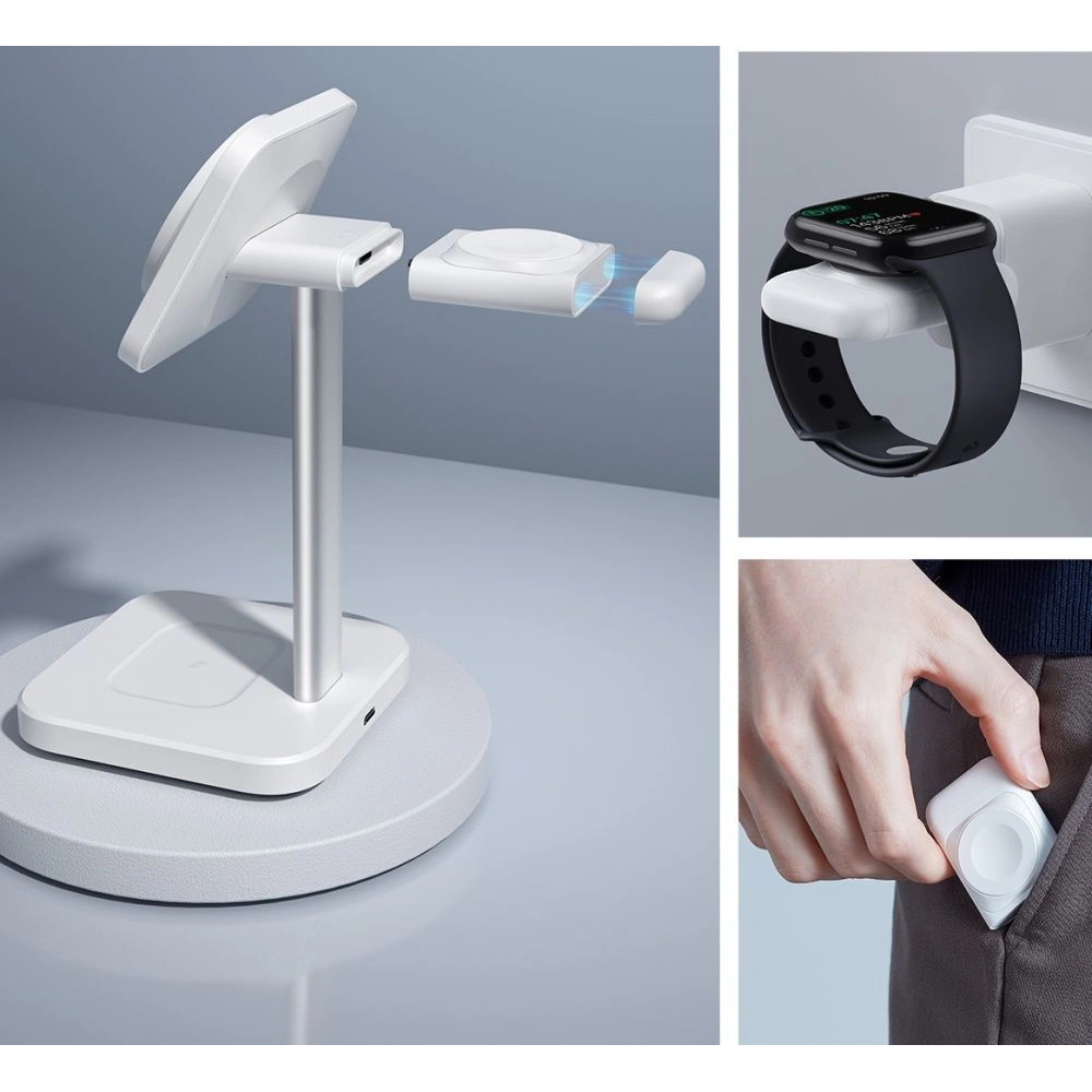 Hurtownia GSM - Încărcător wireless ESR Halolock 3in1 Watch Magnetic MagSafe Wireless Charger Alb - ESR671 - {ean13} - Hurt