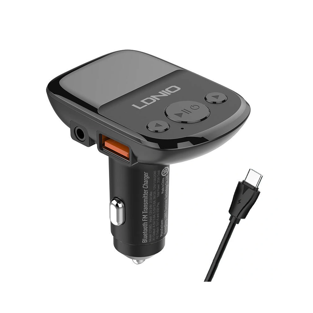 Hurtownia GSM - FM adó LDNIO C706Q, Bluetooth 2xUSB-A, AUX + USB-C kábel - LDN194 - {ean13} - Hurt
