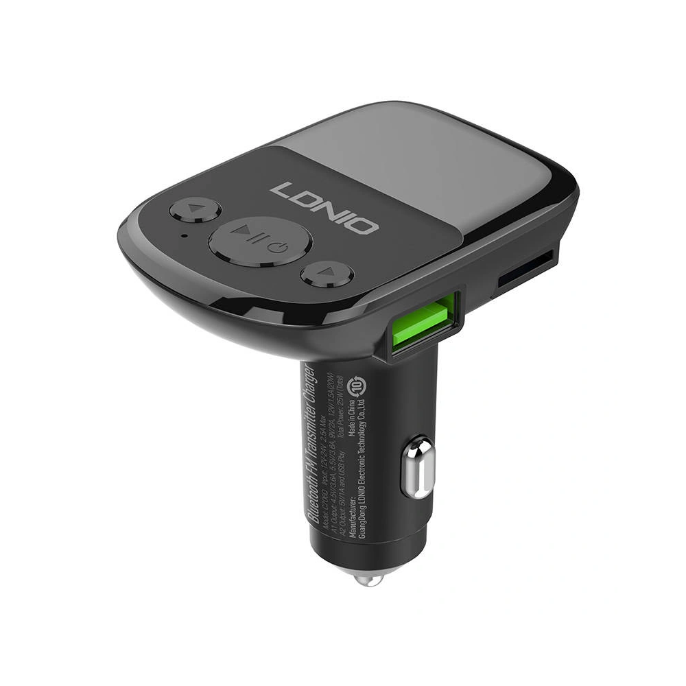 Wholesale LDNIO C706Q Transmitter FM Bluetooth 2xUSB-A, AUX + Lightning cable - LDN196 - {ean13} - Hurt