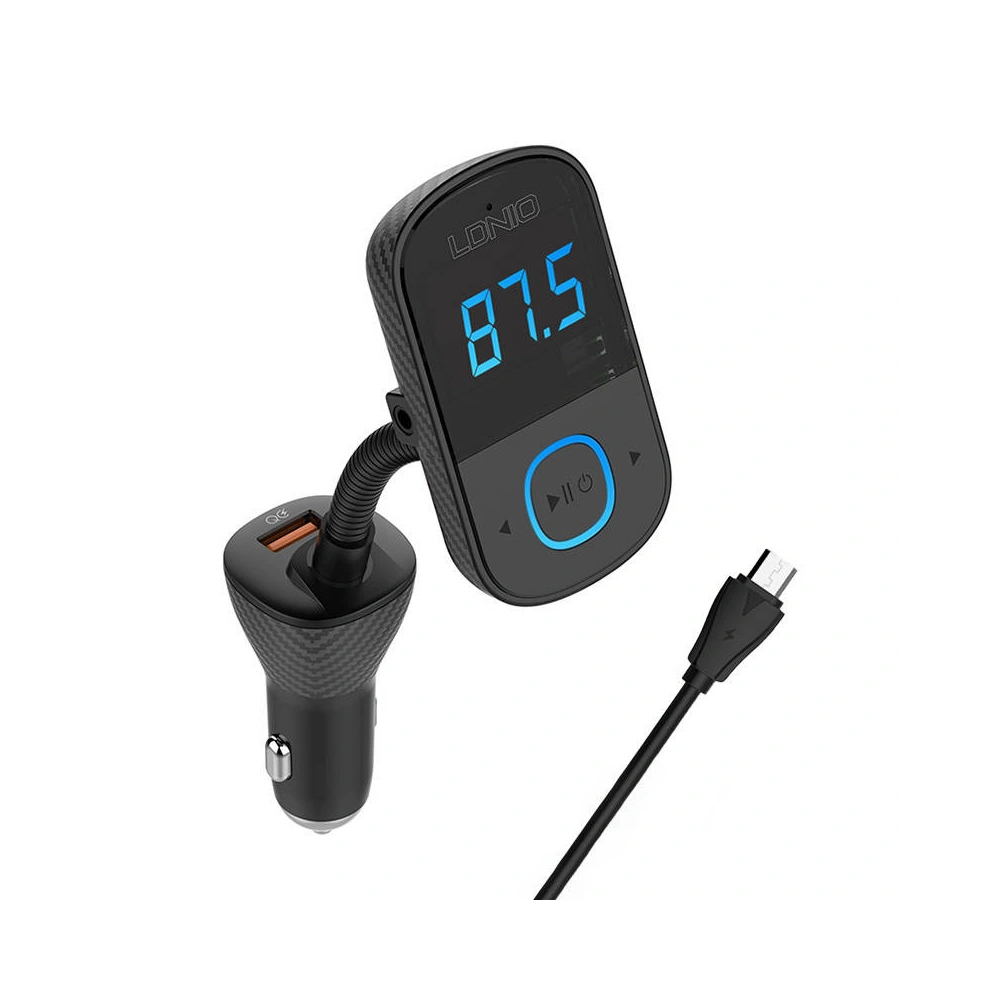 Hurtownia GSM - Transmițător FM LDNIO C705Q Bluetooth 2xUSB-A, USB-C + cablu microUSB - LDN199 - {ean13} - Hurt