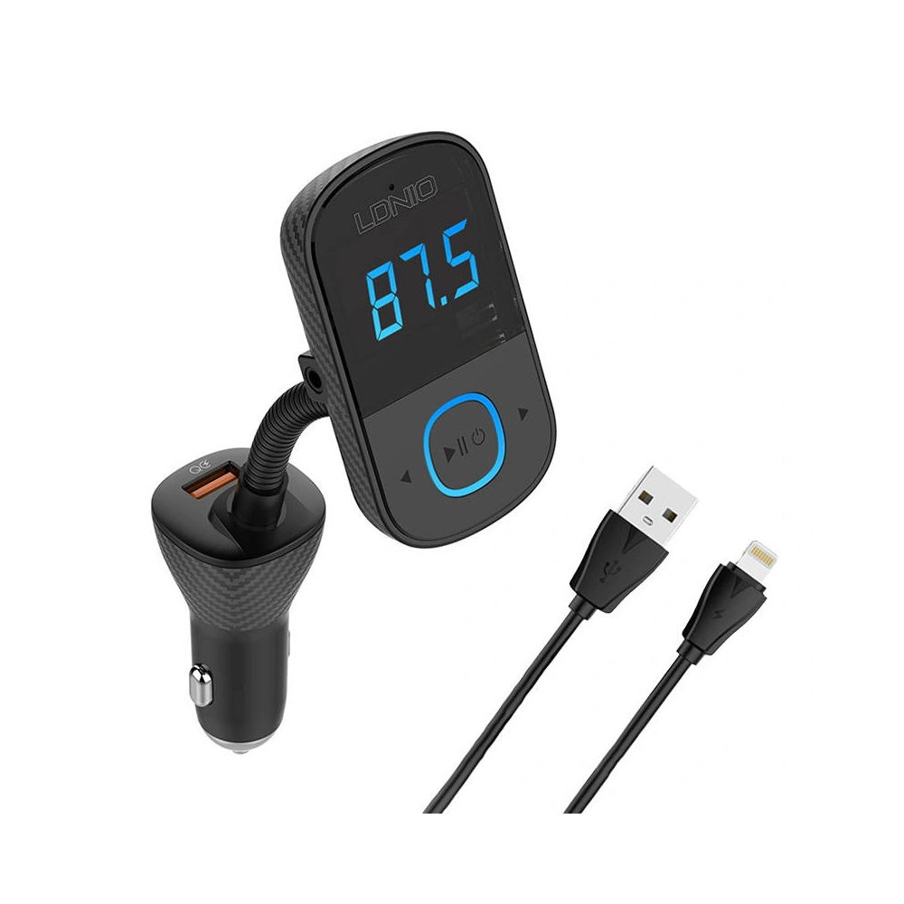 Hurtownia GSM - FM adó LDNIO C705Q Bluetooth 2xUSB-A, USB-C + Lightning kábel - LDN200 - {ean13} - Hurt