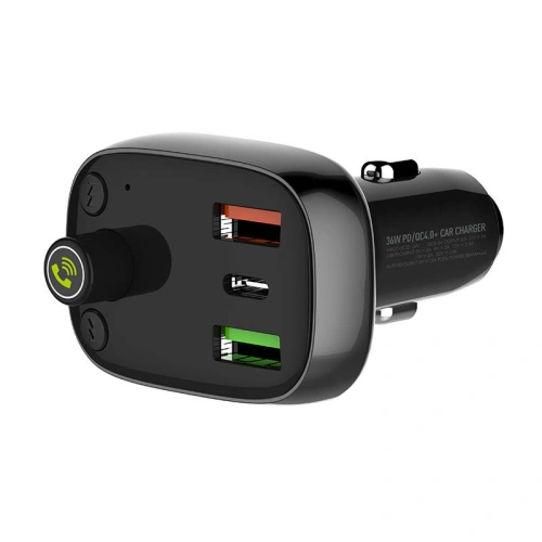Transmiter FM LDNIO C704Q Bluetooth 2xUSB-A, USB-C + kabel USB-C/USB-C