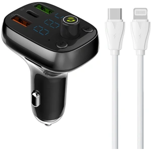 Hurtownia GSM - Transmitter FM LDNIO C704Q Bluetooth 2xUSB-A, USB-C + kabel USB-C - LDN202 - {ean13} - Hurt