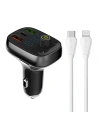 LDNIO C704Q Transmitter FM Bluetooth 2xUSB-A, USB-C + USB-C cable