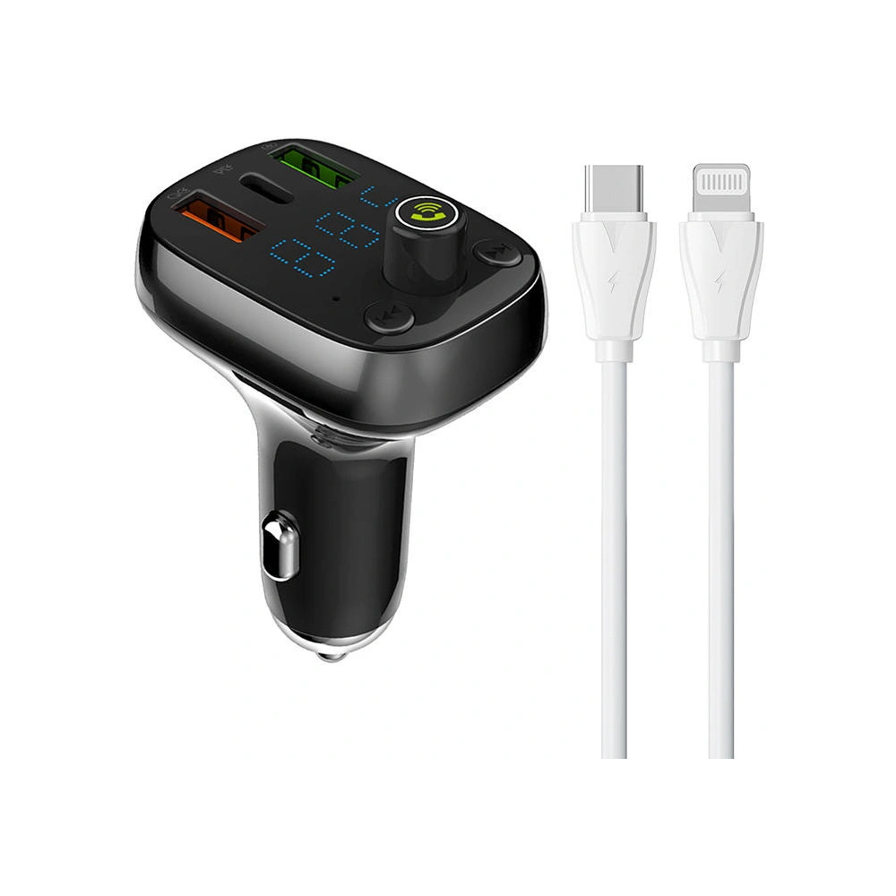 Hurtownia GSM - FM adó LDNIO C704Q Bluetooth 2xUSB-A, USB-C + USB-C kábel - LDN202 - {ean13} - Hurt