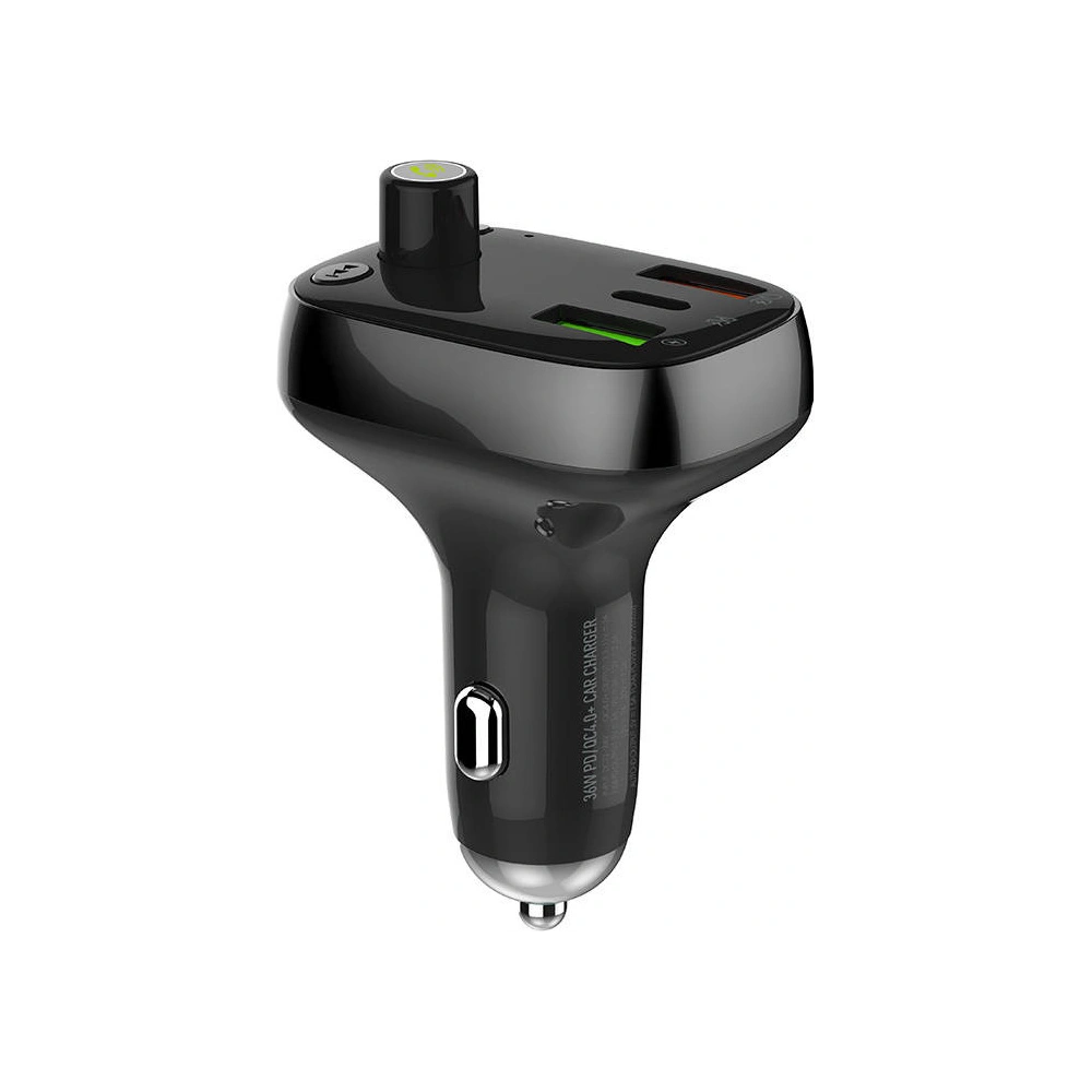 Hurtownia GSM - Transmițător FM LDNIO C704Q Bluetooth 2xUSB-A, USB-C + cablu USB-C - LDN202 - {ean13} - Hurt