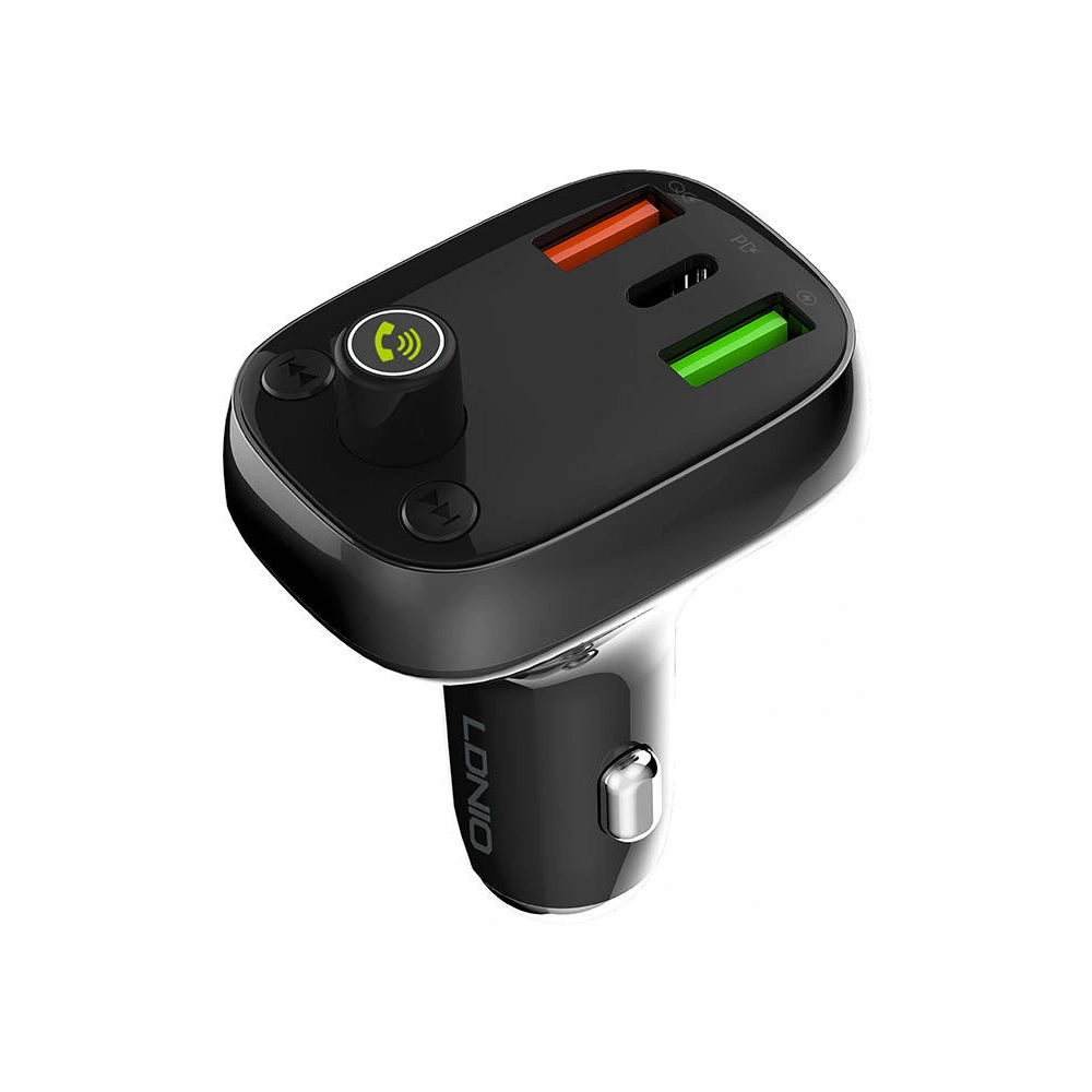 Hurtownia GSM - Transmițător FM LDNIO C704Q Bluetooth 2xUSB-A, USB-C + cablu USB-C - LDN202 - {ean13} - Hurt