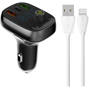 Wholesale LDNIO C704Q Transmitter FM Bluetooth 2xUSB-A, USB-C + Lightning cable - LDN205 - {ean13} - Hurt