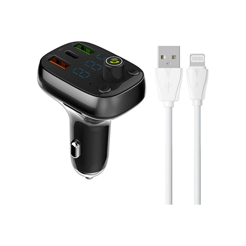 Hurtownia GSM - FM adó LDNIO C704Q Bluetooth 2xUSB-A, USB-C + Lightning kábel - LDN205 - {ean13} - Hurt