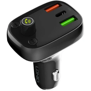Hurtownia GSM - Transmiter FM LDNIO C704Q Bluetooth 2xUSB-A, USB-C + kabel Lightning - LDN205 - {ean13} - Hurt