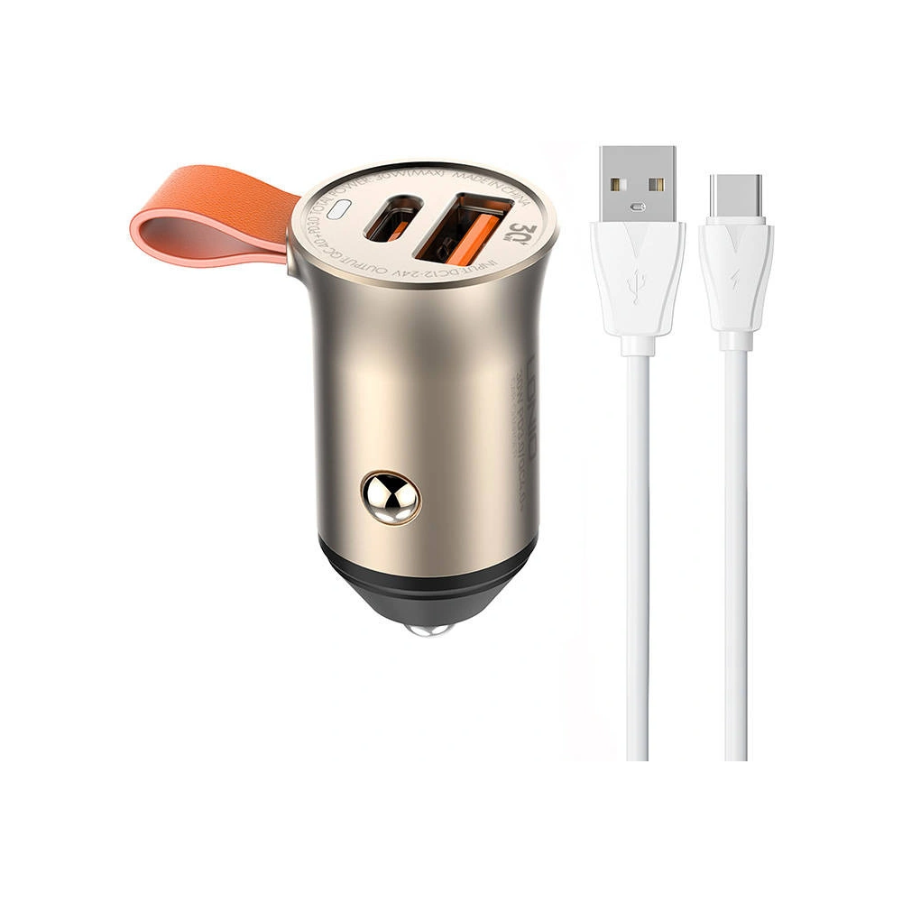 Hurtownia GSM - Încărcător auto LDNIO C509Q USB-A, USB-C 30W + cablu USB-C - LDN215 - {ean13} - Hurt