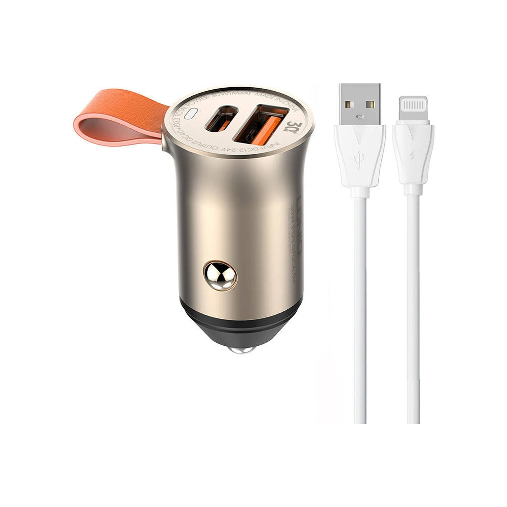 Hurtownia GSM - Autoladegerät LDNIO C509Q USB-A, USB-C 30W + Lightning-Kabel - LDN217 - {ean13} - Hurt
