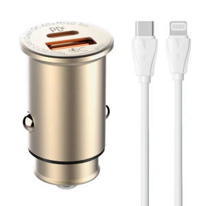Ładowarka samochodowa LDNIO C506Q USB-A, USB-C + kabel USB-C/Lightning