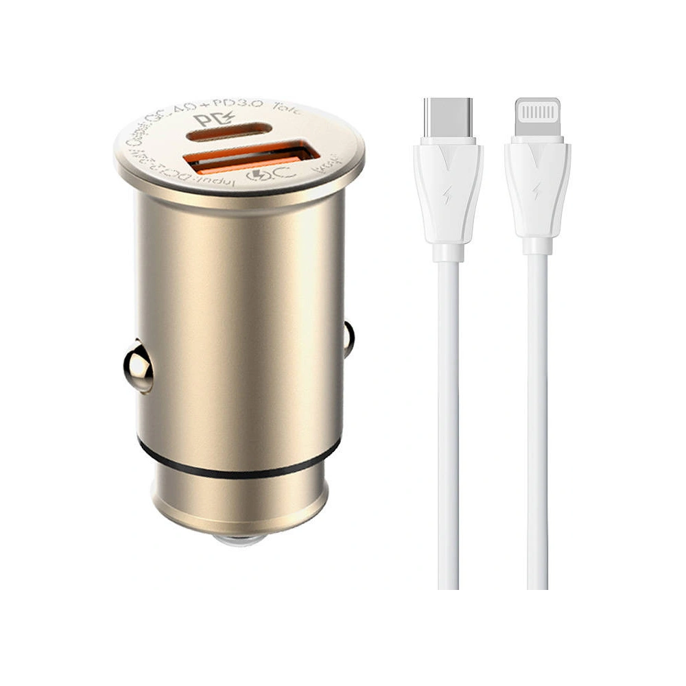 Hurtownia GSM - Încărcător auto LDNIO C506Q USB-A, USB-C + cablu USB-C/Lightning - LDN219 - {ean13} - Hurt