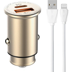 Hurtownia GSM - Auto nabíječka LDNIO C506Q USB-A, USB-C + Lightning kabel - LDN222 - {ean13} - Hurt