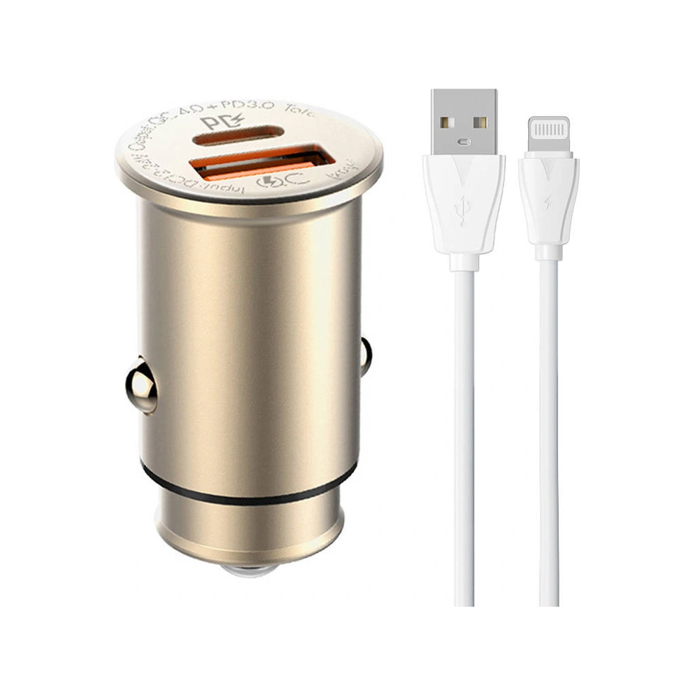 Hurtownia GSM - Auto nabíječka LDNIO C506Q USB-A, USB-C + Lightning kabel - LDN222 - {ean13} - Hurt
