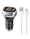 Auto nabíječka LDNIO C2 2xUSB-A + kabel USB-C