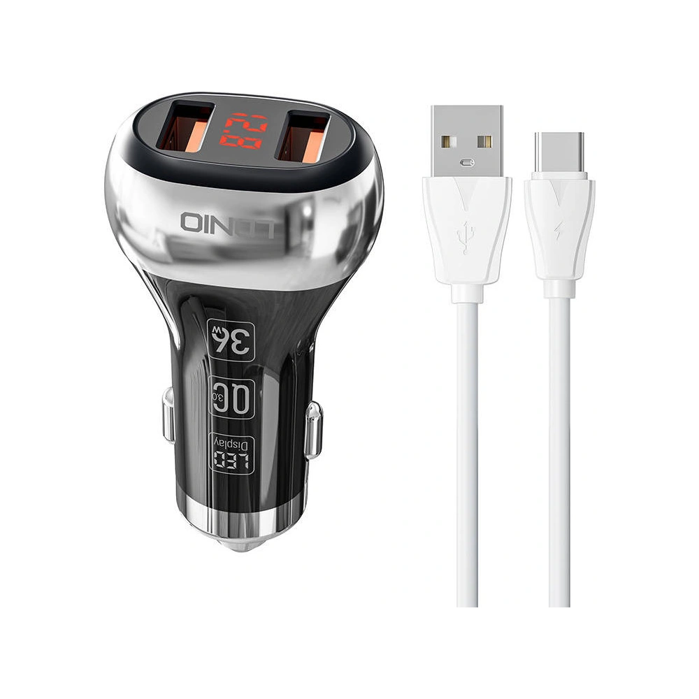 Hurtownia GSM - Auto nabíječka LDNIO C2 2xUSB-A + kabel USB-C - LDN226 - {ean13} - Hurt
