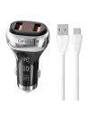 Auto nabíječka LDNIO C2 2xUSB-A + microUSB kabel
